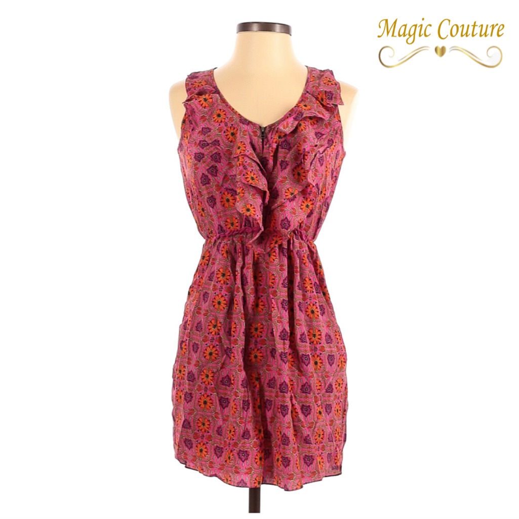 Rebecca Taylor Pink Floral Silk Dress